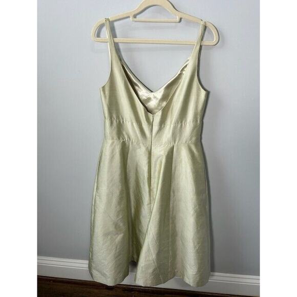 Jenny Yoo Collection Silk Dress Cocktail Fit & Flare Sleeveless V-Neck Green 8 - Picture 6 of 16